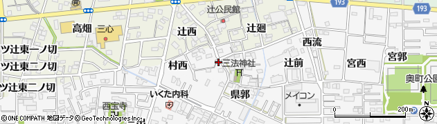 愛知県一宮市木曽川町三ツ法寺村内19周辺の地図