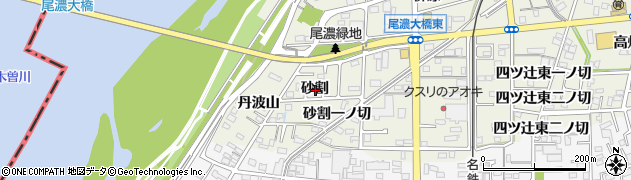 愛知県一宮市木曽川町玉ノ井砂割周辺の地図