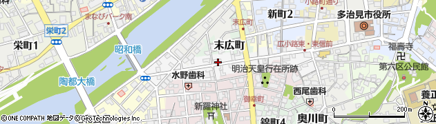 岐阜県多治見市広小路周辺の地図