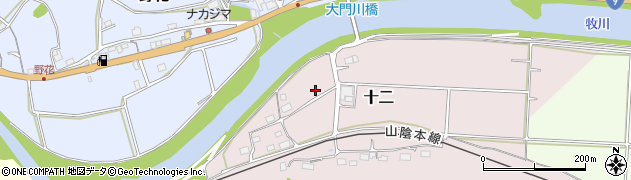 京都府福知山市十二周辺の地図