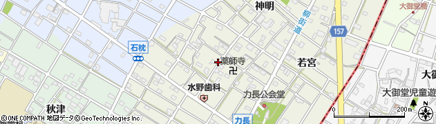 愛知県江南市力長町神出周辺の地図