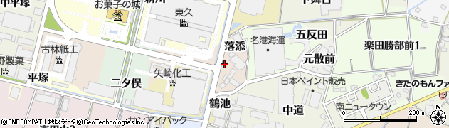 愛知県犬山市落添周辺の地図
