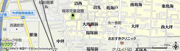 愛知県一宮市木曽川町門間（大坪郷前）周辺の地図