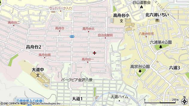 〒236-0044 神奈川県横浜市金沢区高舟台の地図
