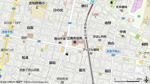 〒483-0000 愛知県江南市（以下に掲載がない場合）の地図