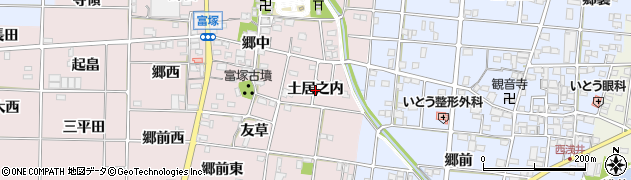 愛知県一宮市富塚（土居之内）周辺の地図