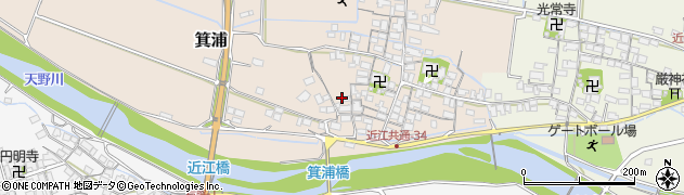 滋賀県米原市箕浦周辺の地図