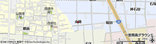 愛知県一宮市高田（止池）周辺の地図