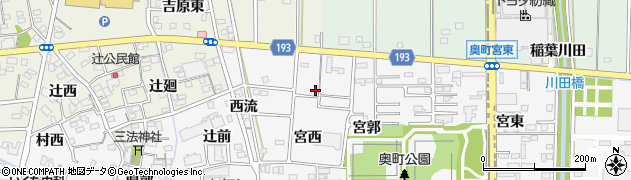 愛知県一宮市木曽川町三ツ法寺（東流）周辺の地図