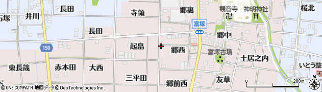 愛知県一宮市富塚周辺の地図