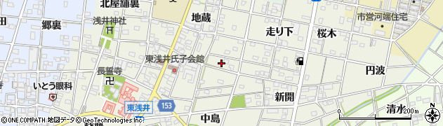 愛知県一宮市浅井町東浅井地蔵76周辺の地図