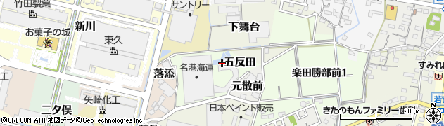 愛知県犬山市五反田周辺の地図