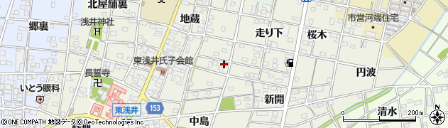 愛知県一宮市浅井町東浅井地蔵78周辺の地図