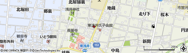 一宮浅井郵便局周辺の地図