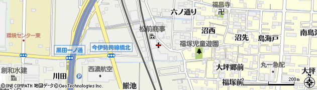 愛知県一宮市木曽川町黒田（南芳仲）周辺の地図