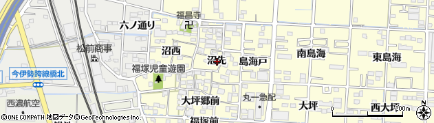 愛知県一宮市木曽川町門間沼先周辺の地図