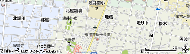 愛知県一宮市浅井町東浅井地蔵336周辺の地図