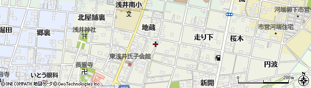 愛知県一宮市浅井町東浅井地蔵424周辺の地図
