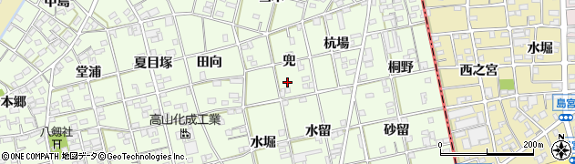 愛知県一宮市瀬部兜23周辺の地図