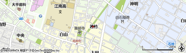 愛知県江南市尾崎町（若竹）周辺の地図