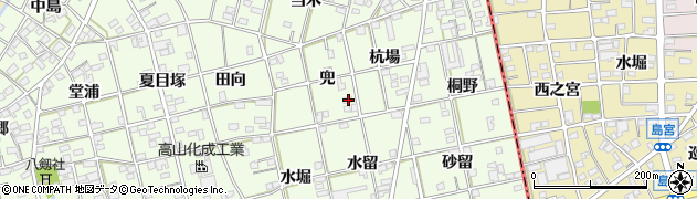 愛知県一宮市瀬部兜28周辺の地図