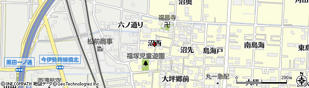 愛知県一宮市木曽川町門間（沼西）周辺の地図