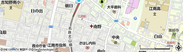 愛知県江南市赤童子町南野周辺の地図