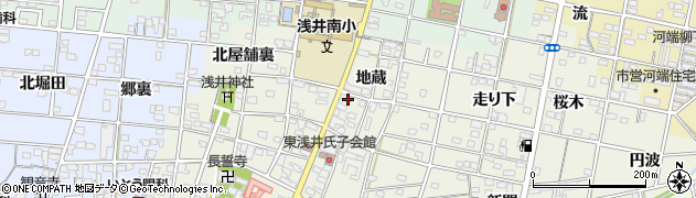 愛知県一宮市浅井町東浅井地蔵434周辺の地図