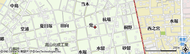 愛知県一宮市瀬部兜26周辺の地図