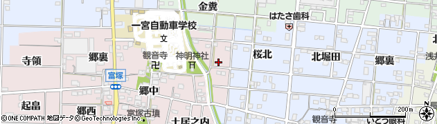 愛知県一宮市富塚川向周辺の地図
