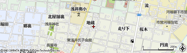 愛知県一宮市浅井町東浅井地蔵38周辺の地図