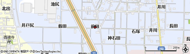 愛知県一宮市高田（前田）周辺の地図