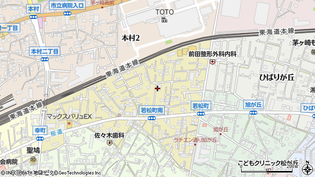 〒253-0051 神奈川県茅ヶ崎市若松町の地図