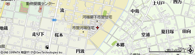 愛知県一宮市浅井町河端（柳下）周辺の地図