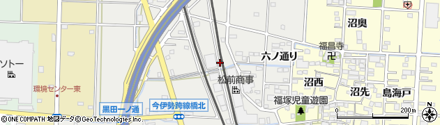 愛知県一宮市木曽川町黒田（東芳仲）周辺の地図