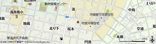 愛知県一宮市浅井町河端流54周辺の地図
