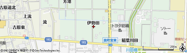 愛知県一宮市木曽川町外割田（伊勢田）周辺の地図
