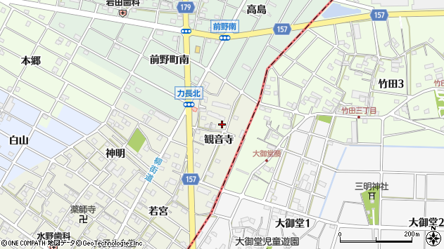 〒483-8101 愛知県江南市力長町観音寺の地図