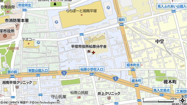 〒254-0031 神奈川県平塚市天沼の地図