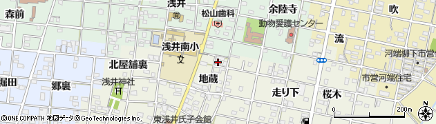 愛知県一宮市浅井町東浅井地蔵16周辺の地図