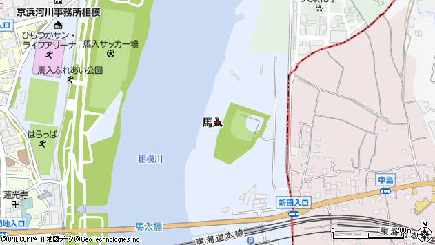 〒254-0023 神奈川県平塚市馬入の地図