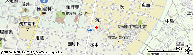 愛知県一宮市浅井町河端流47周辺の地図
