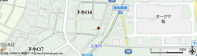 愛知県大口町（丹羽郡）下小口周辺の地図