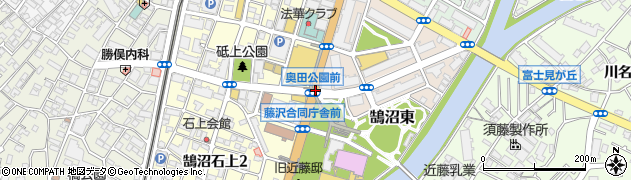 奥田周辺の地図