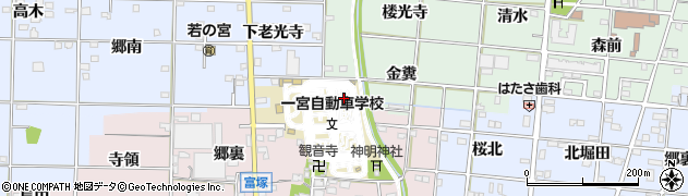 愛知県一宮市浅井町江森（下向）周辺の地図