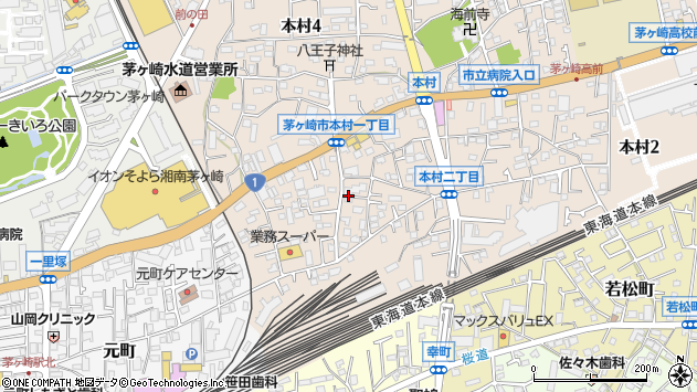 〒253-0042 神奈川県茅ヶ崎市本村の地図