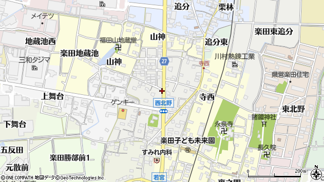 〒484-0905 愛知県犬山市西北野の地図