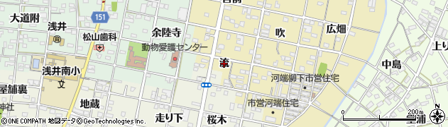 愛知県一宮市浅井町河端（流）周辺の地図