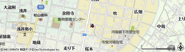 愛知県一宮市浅井町河端流36周辺の地図