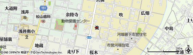 愛知県一宮市浅井町河端流35周辺の地図